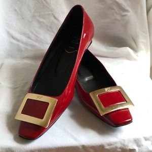 ROGER VIVIER RED LOW HEEL 38 US 8